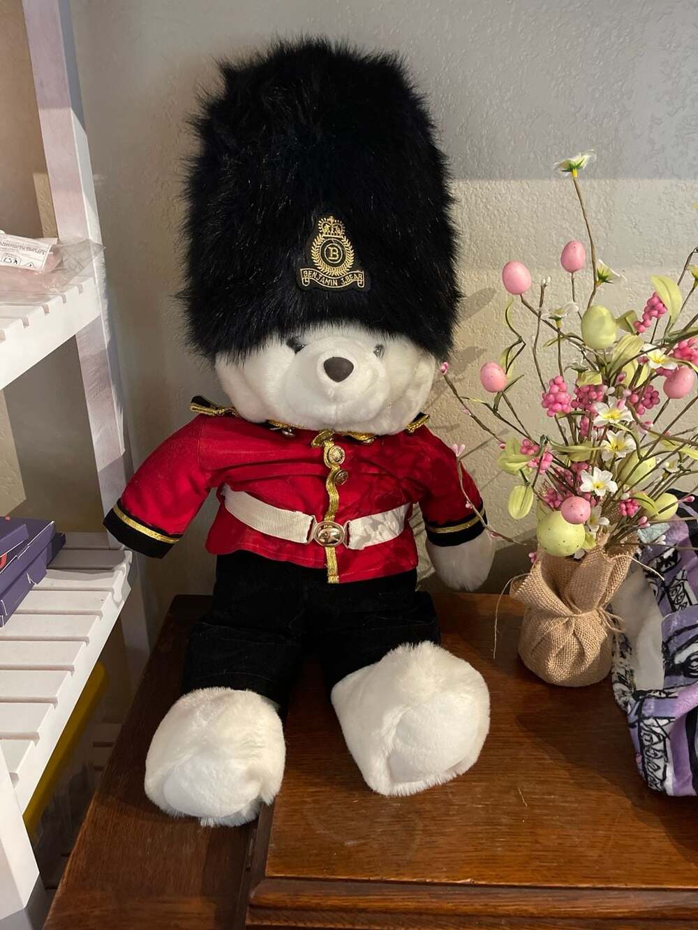 Vintage Benjamin J. Bear White Queen's Palace Guard 27" Plush Stuffed Bear